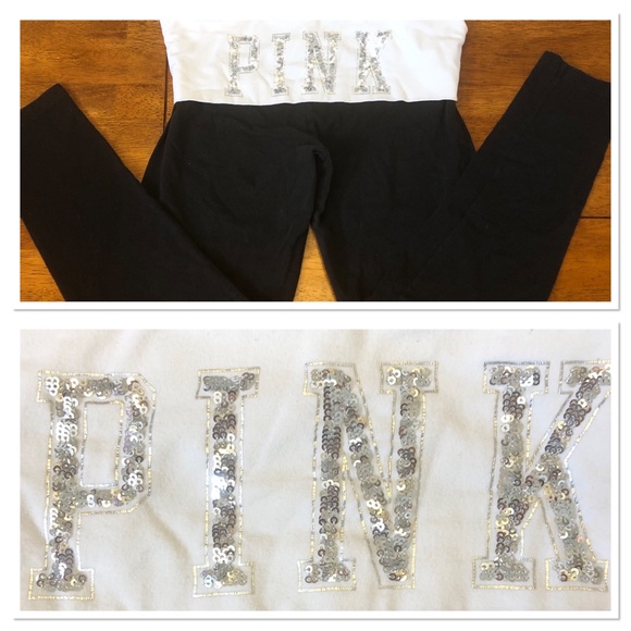 PINK Victoria's Secret Pants - Vintage Victoria’s Secret Pink Sequin Yoga Pants